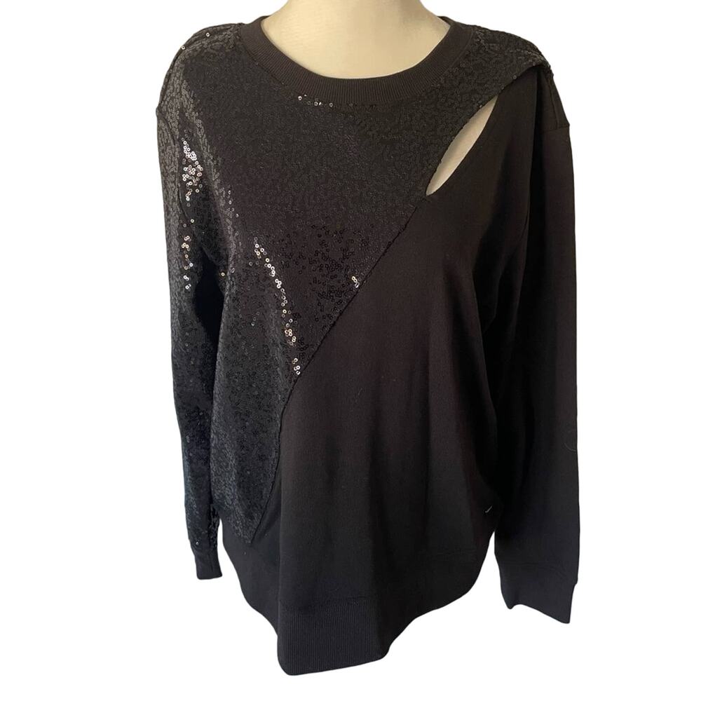 DKNY Black Sequin Top Medium